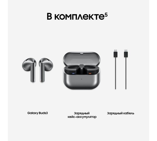 Беспроводные наушники Samsung Galaxy Buds 3, серебряный Беспроводные наушники Samsung Galaxy Buds 3, серебряный