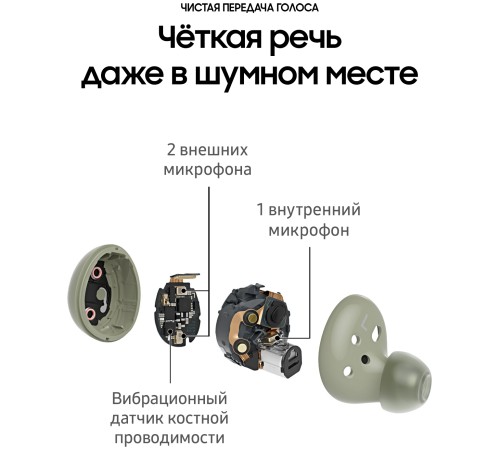 Беспроводные наушники Samsung Galaxy Buds2, оливковый Беспроводные наушники Samsung Galaxy Buds2, оливковый