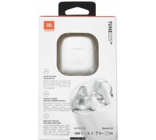 Беспроводные наушники JBL Tune 225 TWS, white Беспроводные наушники JBL Tune 225 TWS, white