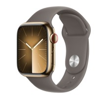 Apple Watch Series 9 41mm Gold Stainless Steel Case with Sport Band Clay M/L