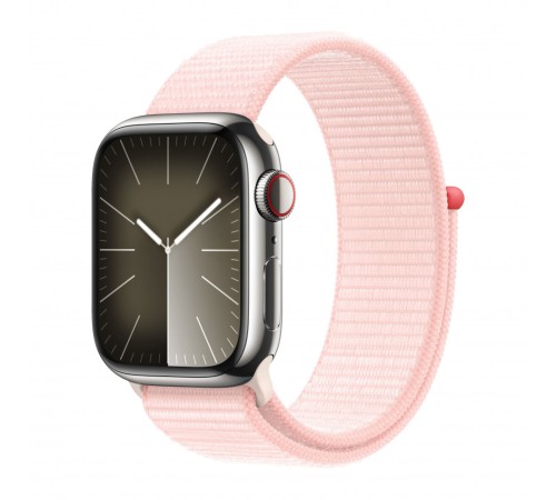 Apple Watch  S9 41mm Silver Aluminum Case with Light Pink Sport Loop