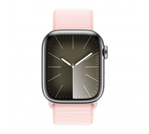 Apple Watch  S9 41mm Silver Aluminum Case with Light Pink Sport Loop