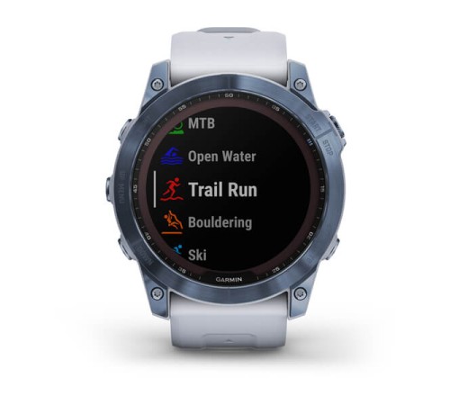 Умные часы Garmin FENIX 7X Blue Titanium With Whitestone Band