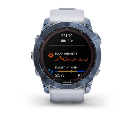 Умные часы Garmin FENIX 7X Blue Titanium With Whitestone Band