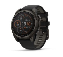 Умные часы Garmin Fenix 8 47 мм Solar Sapphire Carbon Gray Titanium with Black/Pebble Silicone 010-02906-11 Умные часы Garmin Fenix 8 47 мм Solar Sapphire Carbon Gray Titanium with Black/Pebble Silicone 010-02906-11