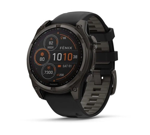 Умные часы Garmin Fenix 8 47 мм Solar Sapphire Carbon Gray Titanium with Black/Pebble Silicone 010-02906-11 Умные часы Garmin Fenix 8 47 мм Solar Sapphire Carbon Gray Titanium with Black/Pebble Silicone 010-02906-11