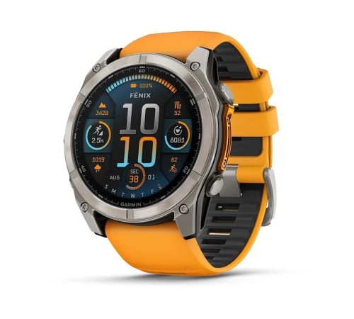 Умные часы Garmin Fenix 8 51mm Amoled Sapphire Carbon Gray DLC Titanium with Spark Orange Silicone 010-02905-11 Умные часы Garmin Fenix 8 51mm Amoled Sapphire Carbon Gray DLC Titanium with Spark Orange Silicone 010-02905-11