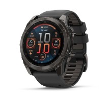 Умные часы Garmin Fenix 8 51mm Amoled Sapphire Carbon Gray DLC Titanium with Pebble Gray Silicone 010-02905-21