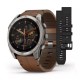 Умные часы Garmin Fenix 8 51mm Amoled Sapphire Bare Titanium Black with Chestnut Leather Band plus Black Silicone Band 010-02905-40