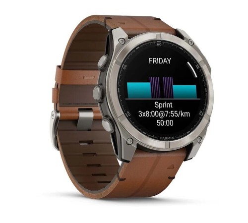Умные часы Garmin Fenix 8 51mm Amoled Sapphire Bare Titanium Black with Chestnut Leather Band plus Black Silicone Band 010-02905-40 Умные часы Garmin Fenix 8 51mm Amoled Sapphire Bare Titanium Black with Chestnut Leather Band plus Black Silicone Band 010-02905-40