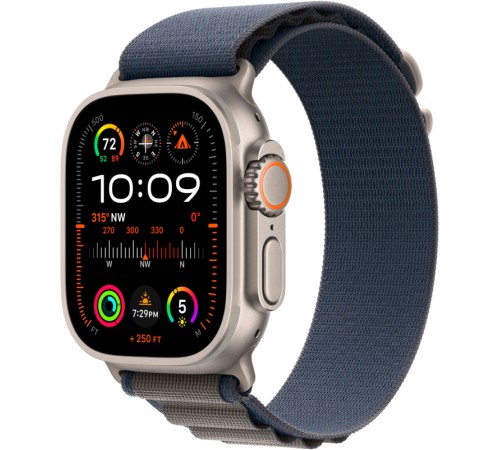 Умные часы Apple Watch Ultra 2 49 мм Titanium Case, титановый/blue Alpine Loop (L)