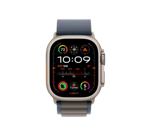 Умные часы Apple Watch Ultra 2 49 мм Titanium Case, титановый/blue Alpine Loop (M)
