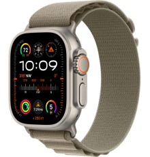 Умные часы Apple Watch Ultra 2 49 мм Titanium Case, титановый/olive Alpine Loop (М)