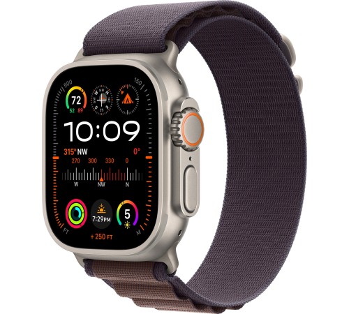 Умные часы Apple Watch Ultra 2 49 мм Titanium Case, титановый/indigo Alpine Loop (S)