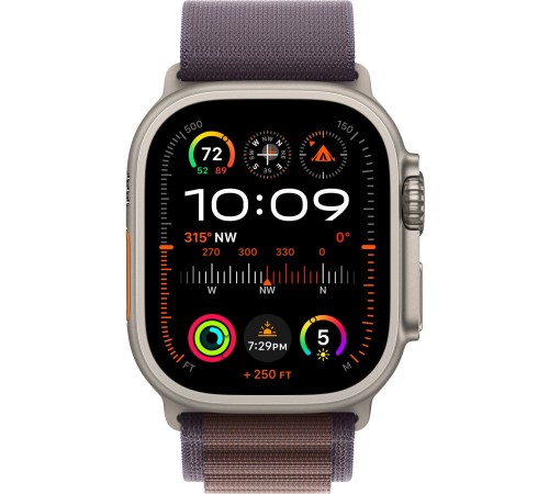 Умные часы Apple Watch Ultra 2 49 мм Titanium Case, титановый/indigo Alpine Loop (S)