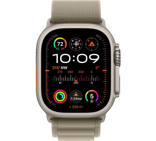 Умные часы Apple Watch Ultra 2 49 мм Titanium Case, титановый/olive Alpine Loop (S)