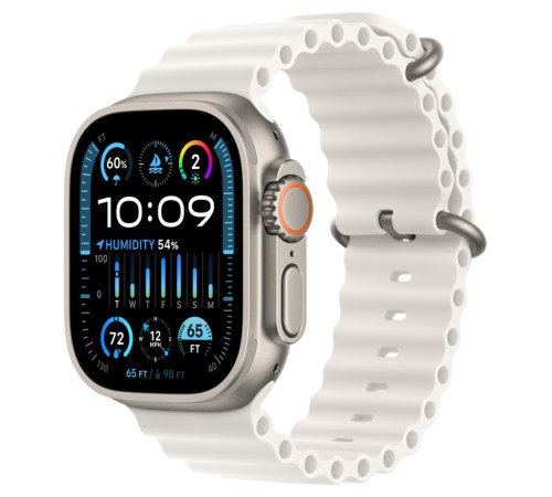Умные часы Apple Watch Ultra 2 49 мм Titanium Case, титановый/white Ocean Band One Size Умные часы Apple Watch Ultra 2 49 мм Titanium Case, титановый/white Ocean Band One Size