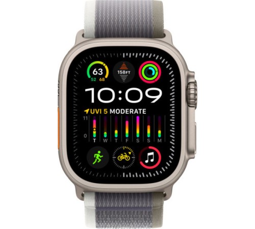 Умные часы Apple Watch Ultra 2 49 мм Titanium Case, титановый/green/gray Trail Loop (S/M)