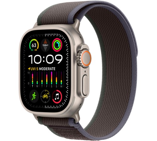 Умные часы Apple Watch Ultra 2 49 мм Titanium Case, титановый/Blue/Black Trail Loop (S/M)