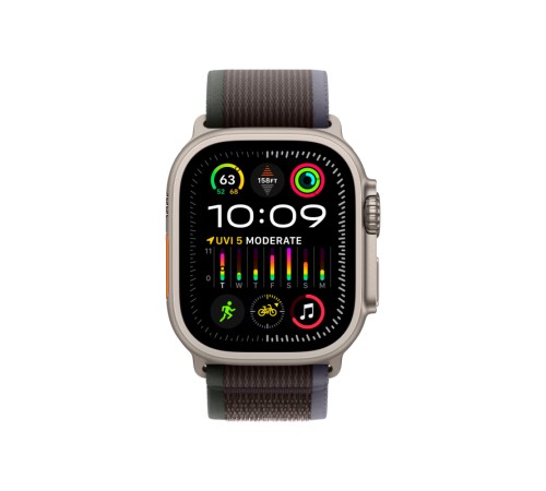 Умные часы Apple Watch Ultra 2 49 мм Titanium Case, титановый/Blue/Black Trail Loop (S/M)