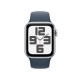 Умные часы Apple Watch SE 2 (2023) GPS 44mm Silver Aluminium Case with Storm Blue Sport Band M/L (MREE3)