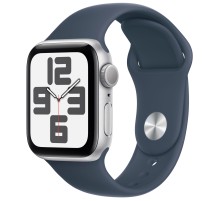 Умные часы Apple Watch SE 2 (2023) GPS 40mm Silver Aluminium Case with Storm Blue Sport Band M/L (MRE23)