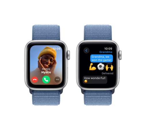 Умные часы Apple Watch SE 2 (2023) GPS 44mm Silver Aluminium Case with Winter Blue Sport Loop (MREF3)