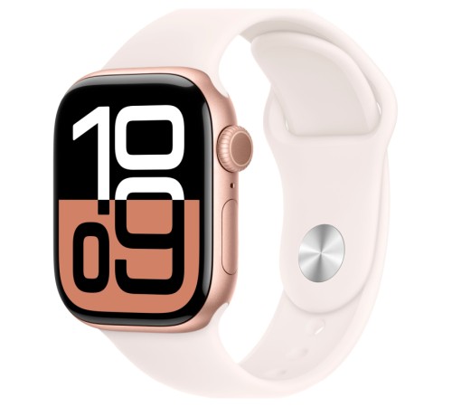 Apple Watch S10 46mm Rose Gold Aluminium Case with Light Blush Sport Band US M/L (MWWU3)
