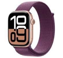 Apple Watch S10 46mm Rose Gold Aluminum Case with Plum Sport Loop  Apple Watch S10 46mm Rose Gold Aluminum Case with Plum Sport Loop