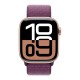 Apple Watch S10 46mm Rose Gold Aluminum Case with Plum Sport Loop 