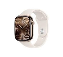 Apple Watch S10 46mm Gold Titanium Case with Starlight Sport Band - M/L (HK)