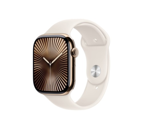 Apple Watch S10 46mm Gold Titanium Case with Starlight Sport Band - M/L (HK) Apple Watch S10 46mm Gold Titanium Case with Starlight Sport Band - M/L (HK)