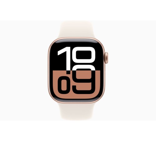 Apple Watch S10 46mm Rose Gold Aluminium Case with Starlight Sport Band S/M 