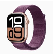 Apple Watch S10 42mm GPS + Cellular, Rose Gold Aluminum Case with Plum Sport Loop
