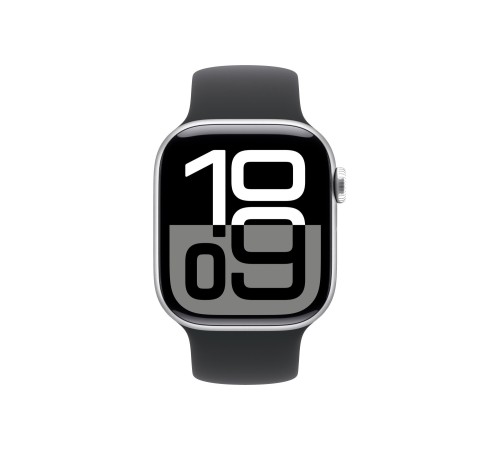 Apple Watch S10 42mm Silver Aluminium Case with Black Solo Loop