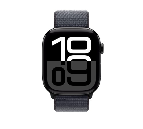 Apple Watch S10 42mm Aluminium Jet Black Case with Ink Sport Loop MWWG3