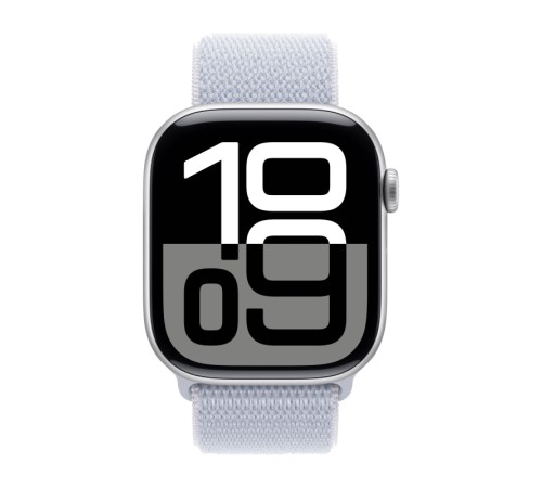 Apple Watch S10 46mm Silver Aluminum Case with Blue Cloud Sport Loop (MWWN3)