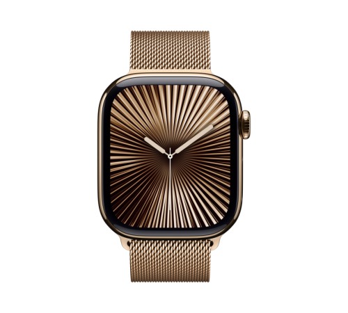 Apple Watch S10 42mm Gold Titanium Case with Gold Milanese Loop