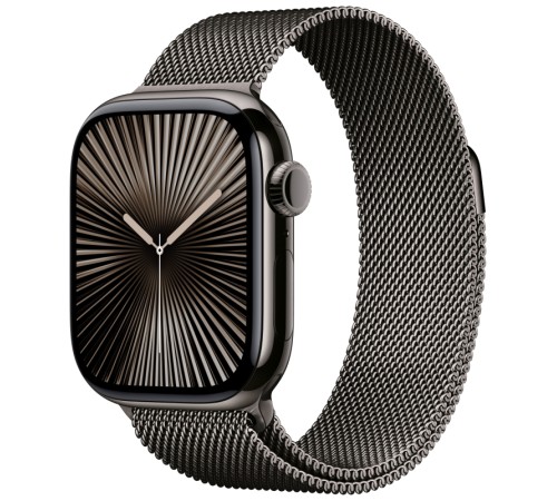 Apple Watch S10 42mm Slate Titanium Case with Slate Milanese Loop
