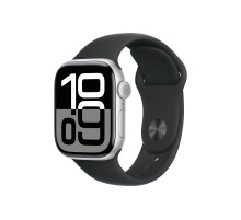 Apple Watch S10 42mm Silver Aluminum Case with Black Sport Band S/M Apple Watch S10 42mm Silver Aluminum Case with Black Sport Band S/M