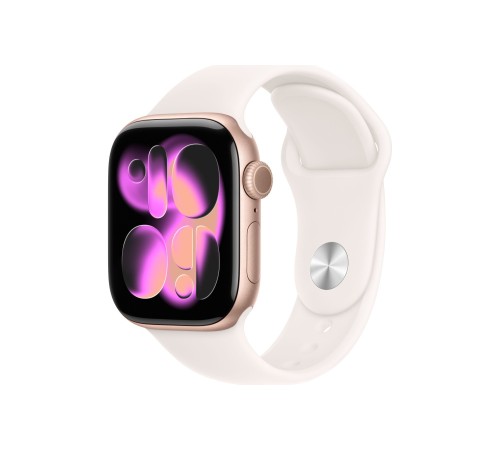 Apple Watch S11 46mm Rose Gold Aluminum Case with Light Blush Sport Band S/M Apple Watch S11 46mm Rose Gold Aluminum Case with Light Blush Sport Band S/M