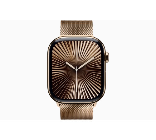Apple Watch S10 46mm Gold Titanium Case with Gold Milanese Loop M/L (US)