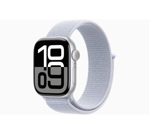 Apple Watch S10 42mm Silver Aluminium Case with Blue Cloud Sport Loop 