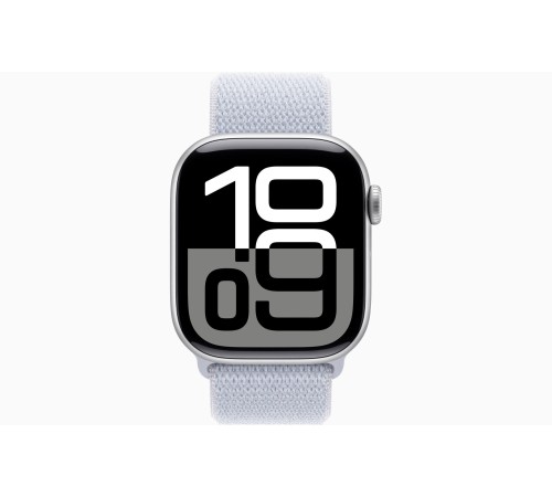 Apple Watch S10 42mm Silver Aluminium Case with Blue Cloud Sport Loop 