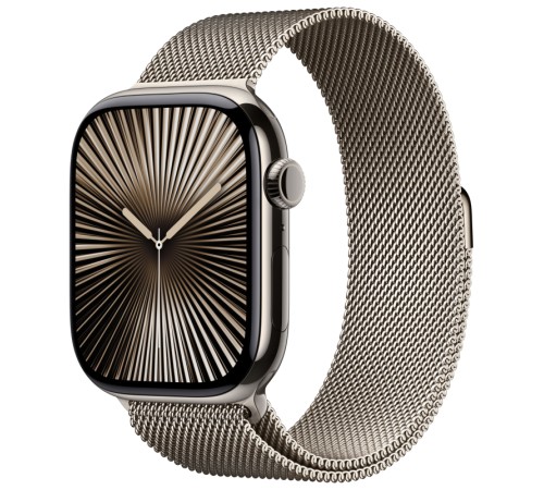 Apple Watch S10 42mm Natural Titanium Case with Natural Milanese Loop