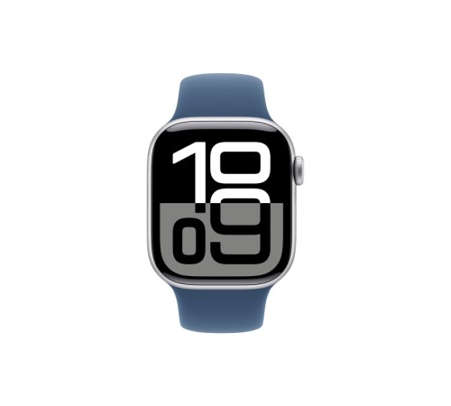 Apple Watch S10 42mm Silver Aluminium Case with Denim Sport Band S/M 