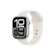 Apple Watch S10 42mm Silver Aluminium Case with with Starlight Sport Band  S/M