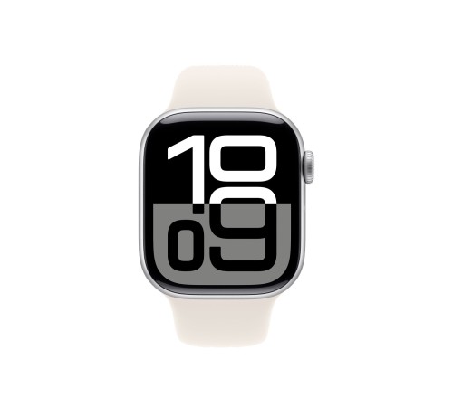 Apple Watch S10 42mm Silver Aluminium Case with with Starlight Sport Band  S/M