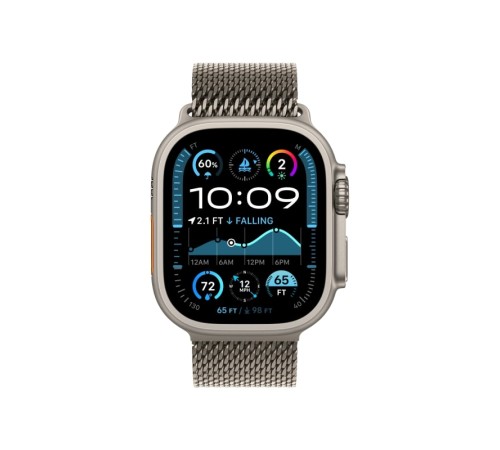 Умные часы Apple Watch Ultra 2 (2024) GPS + Cellular, 49 мм, корпус из бежевого титана, ремешок Natural Titanium Milanese Loop, S