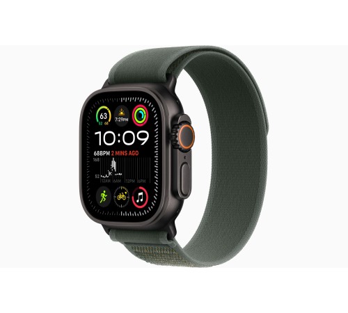 Умные часы Apple Watch Ultra 2 (2024) GPS + Cellular, 49 мм, корпус из черного титана, ремешок Green Trail Loop US, размер M/L Умные часы Apple Watch Ultra 2 (2024) GPS + Cellular, 49 мм, корпус из черного титана, ремешок Green Trail Loop US, размер M/L